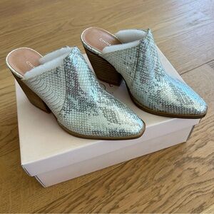 Chinese Laundry Beaute Snakeskin Mule Boots